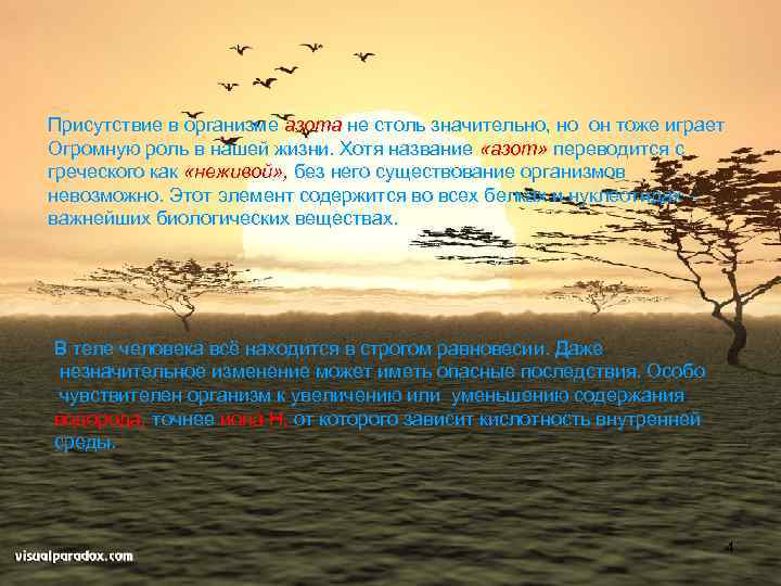 Присутствие в организме азота не столь значительно, но он тоже играет Огромную роль в