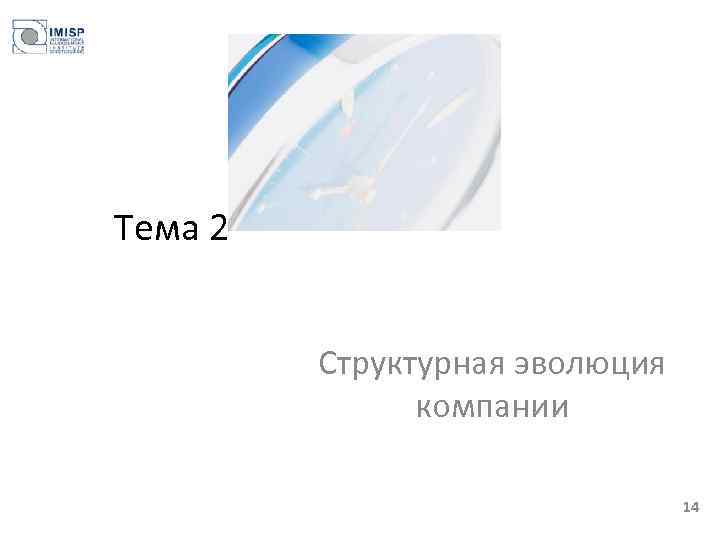 Тема 2 Структурная эволюция компании 14 
