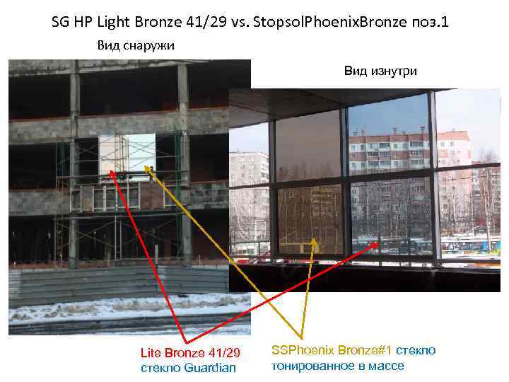 SG HP Light Bronze 41/29 vs. Stopsol. Phoenix. Bronze поз. 1 Вид снаружи Вид