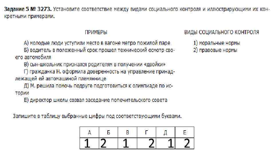 Запишите в таблицу выбранные цифры