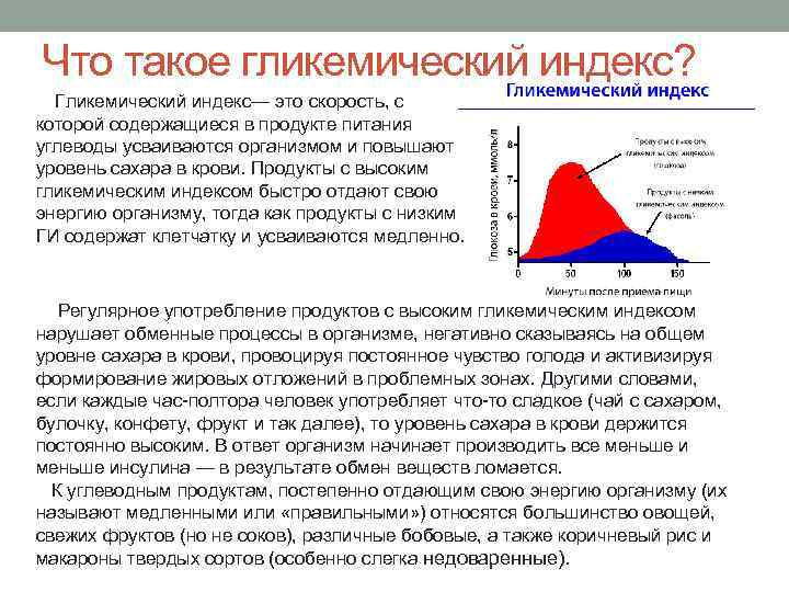 Что такое гликемический индекс? Гликемический индекс— это скорость, с которой содержащиеся в продукте питания