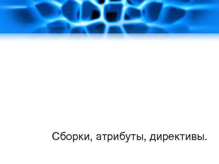 Сборки, атрибуты, директивы. 