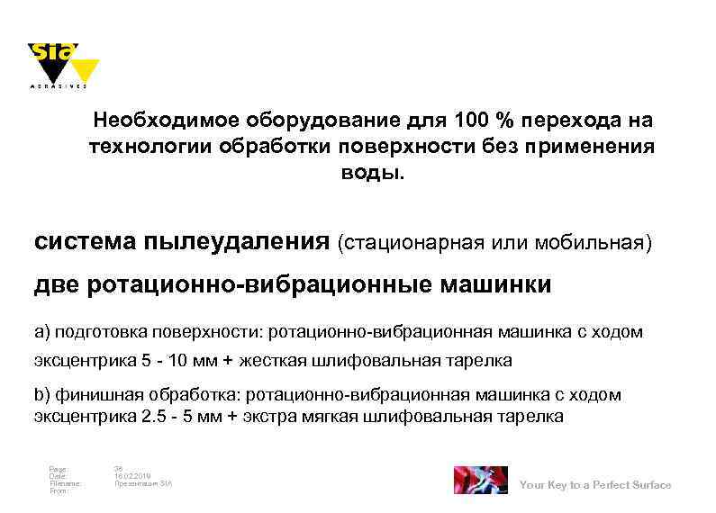 Необходимое оборудование для 100 % перехода на технологии обработки поверхности без применения воды. система