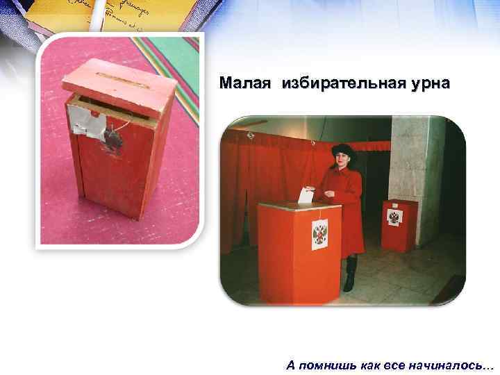 Малая избирательная урна А помнишь как все начиналось… 