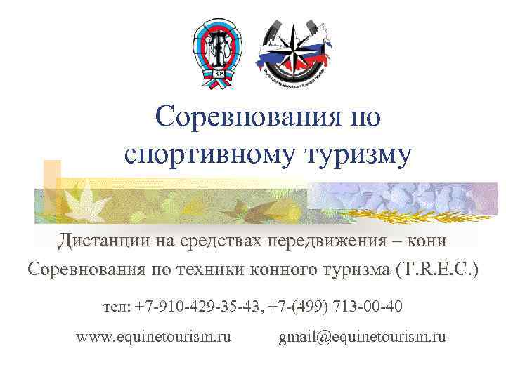 Соревнования по спортивному туризму Дистанции на средствах передвижения – кони Соревнования по техники конного