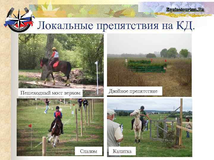 Equinetourism. Ru Локальные препятствия на КД. Пешеходный мост верхом Слалом Двойное препятствие Калитка 