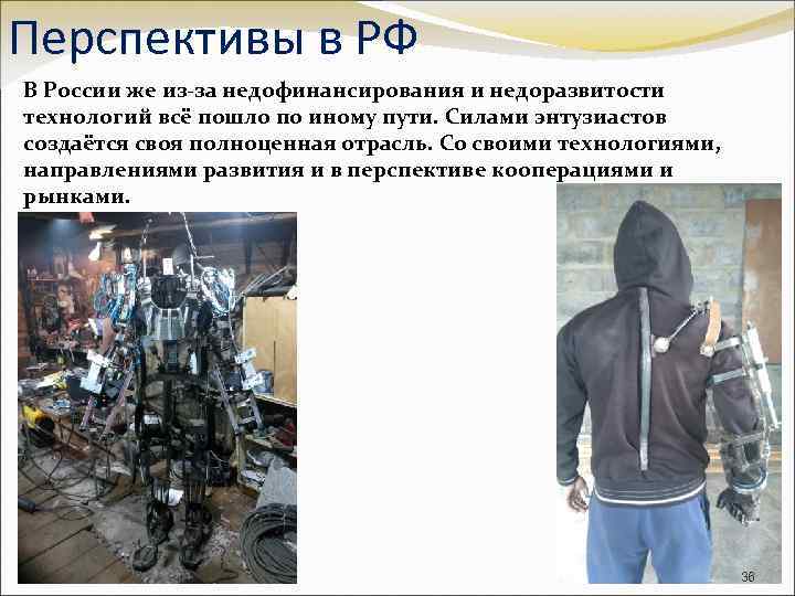 Перспективы в РФ В России же из-за недофинансирования и недоразвитости технологий всё пошло по