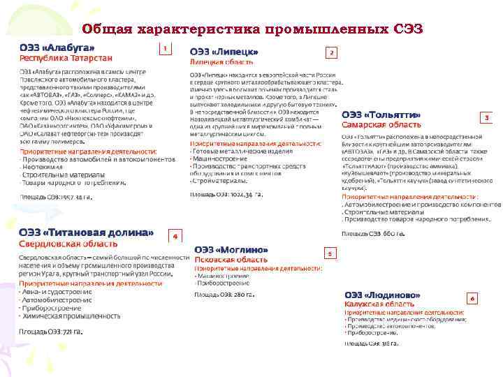 Общая характеристика промышленных СЭЗ 
