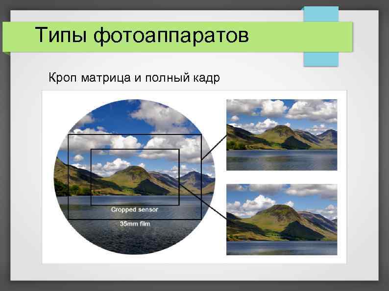 Типы фотоаппаратов Кроп матрица и полный кадр 