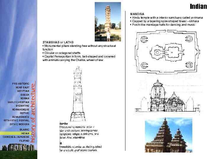 Indian MANDIRA • Hindu temple with a interior sanctuary called a vimana • Capped