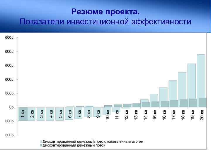 Резюме проекта. Показатели инвестиционной эффективности 