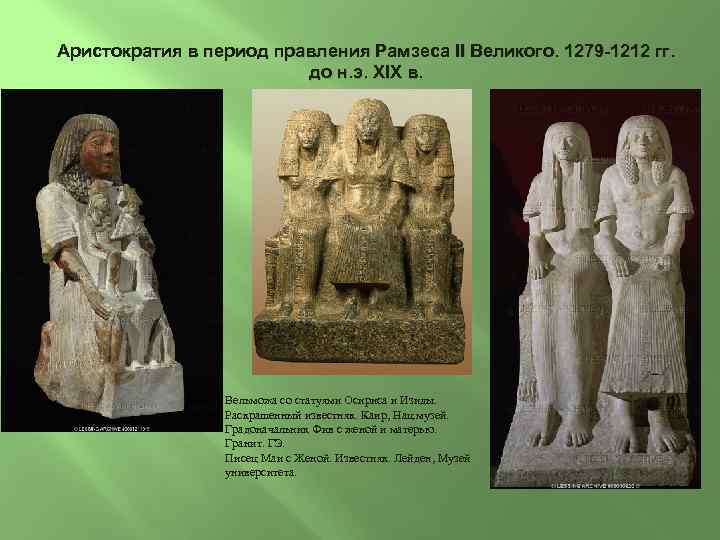 Аристократия в период правления Рамзеса II Великого. 1279 -1212 гг. до н. э. XIX