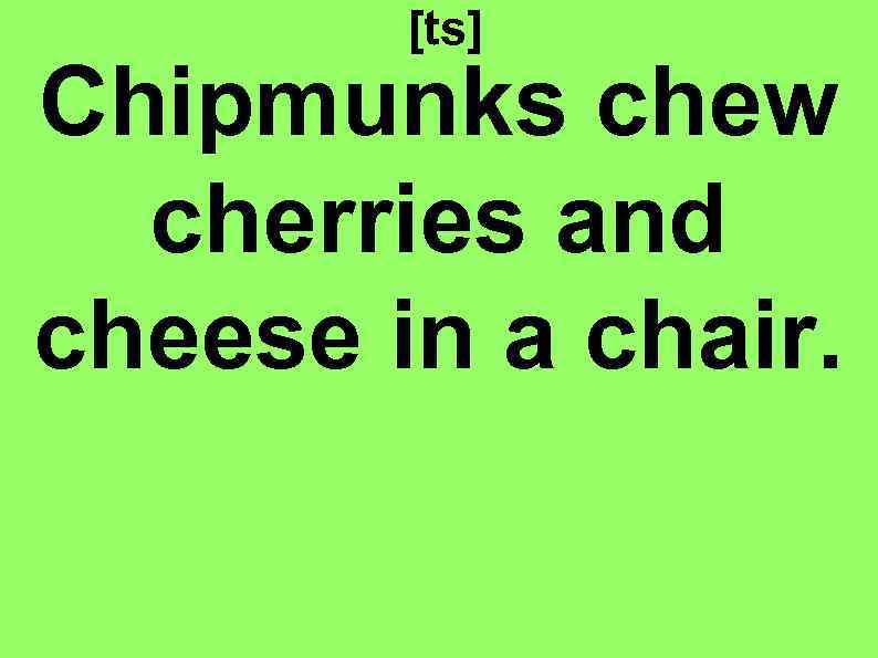 [ts] Chipmunks chew cherries and cheese in a chair. 