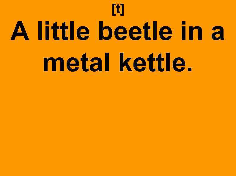 [t] A little beetle in a metal kettle. 