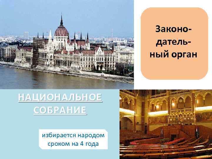 Законодательный орган НАЦИОНАЛЬНОЕ СОБРАНИЕ избирается народом сроком на 4 года 