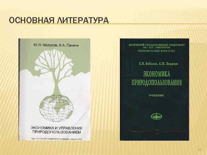 ОСНОВНАЯ ЛИТЕРАТУРА 15 