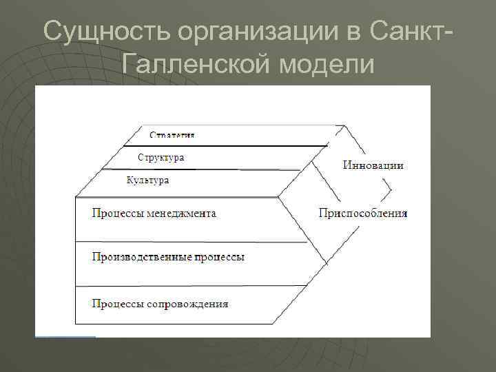 Сущность организации в Санкт. Галленской модели 