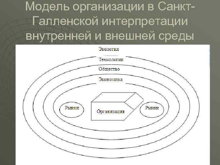 Модель организации в Санкт. Галленской интерпретации внутренней и внешней среды 