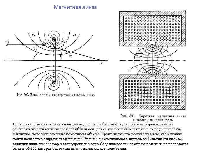 Магнитная линза Поскольку оптическая сила такой линзы, т. е. способность фокусировать электроны, зависит от