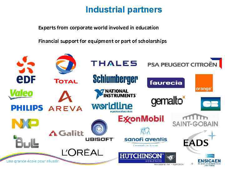 Industrial partners Experts from corporate world involved in education Financial support for equipment or