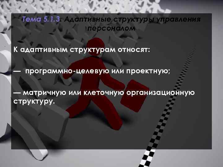 Тема 5. 1. 3. Адаптивные структуры управления персоналом К адаптивным структурам относят: — программно