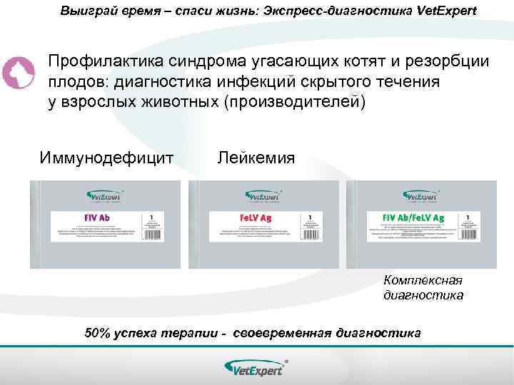 Выиграй время – спаси жизнь: Экспресс-диагностика Vet. Expert Профилактика синдрома угасающих котят и резорбции