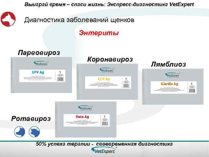 Выиграй время – спаси жизнь: Экспресс-диагностика Vet. Expert Диагностика заболеваний щенков Энтериты Парвовироз Коронавироз