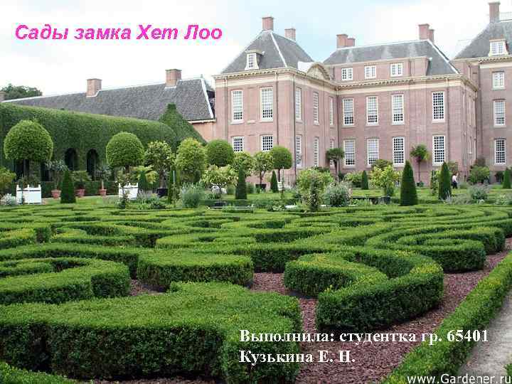 Сады замка Хет Лоо Выполнила: студентка гр. 65401 Кузькина Е. Н. 