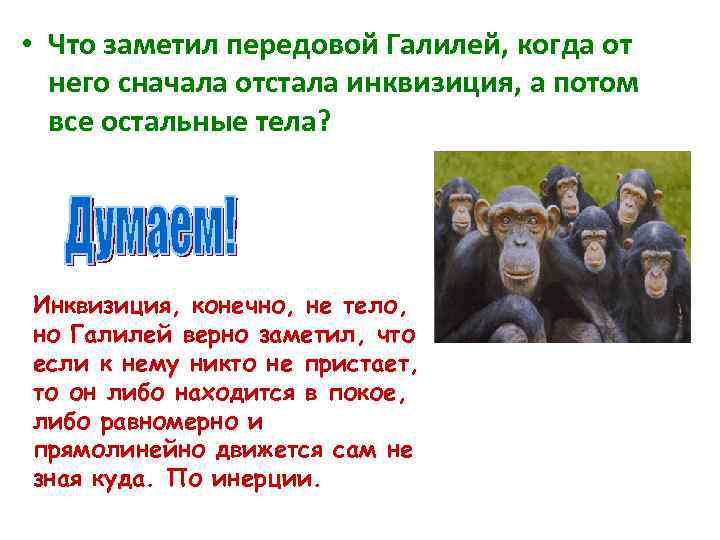  • Что заметил передовой Галилей, когда от него сначала отстала инквизиция, а потом