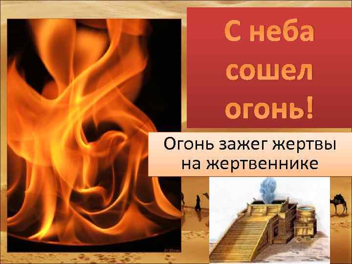 С неба сошел огонь! Огонь зажег жертвы на жертвеннике 