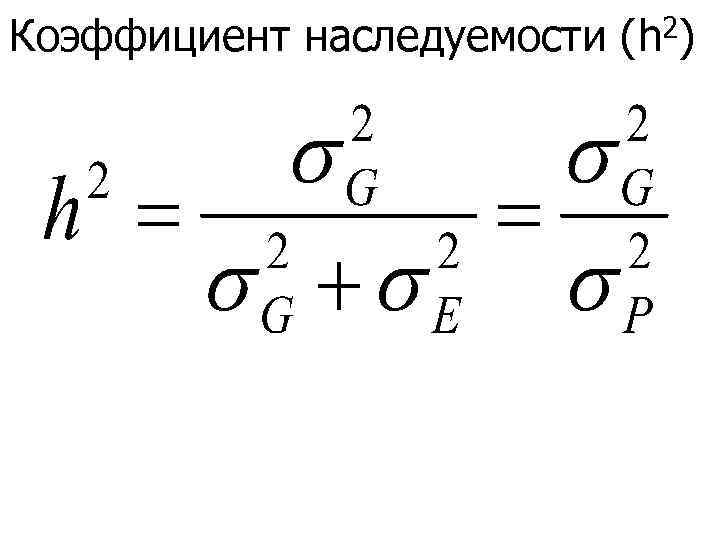 Коэффициент наследуемости (h 2) 