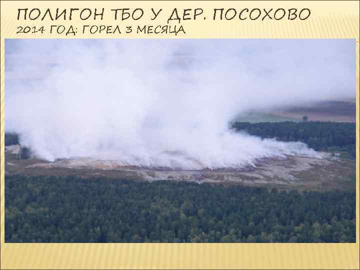 ПОЛИГОН ТБО У ДЕР. ПОСОХОВО 2014 ГОД: ГОРЕЛ 3 МЕСЯЦА 