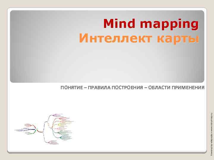 Mind mapping Интеллект карты Powered by wikipedia и www. mind-map. ru ПОНЯТИЕ – ПРАВИЛА