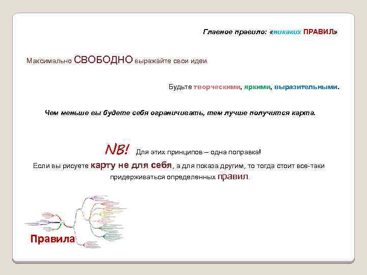Главное правило: «никаких ПРАВИЛ» Максимально СВОБОДНО выражайте свои идеи. Будьте творческими, яркими, выразительными. творческими