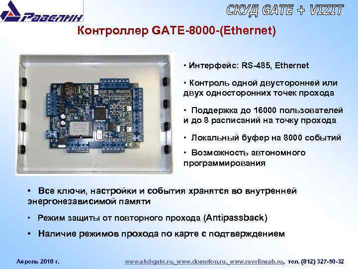 Схема подключения gate 8000