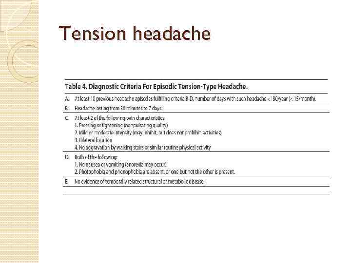 Tension headache 