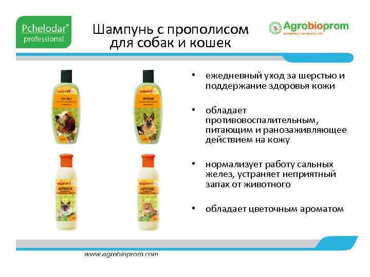 Шампунь с прополисом для собак и кошек • ежедневный уход за шерстью и поддержание