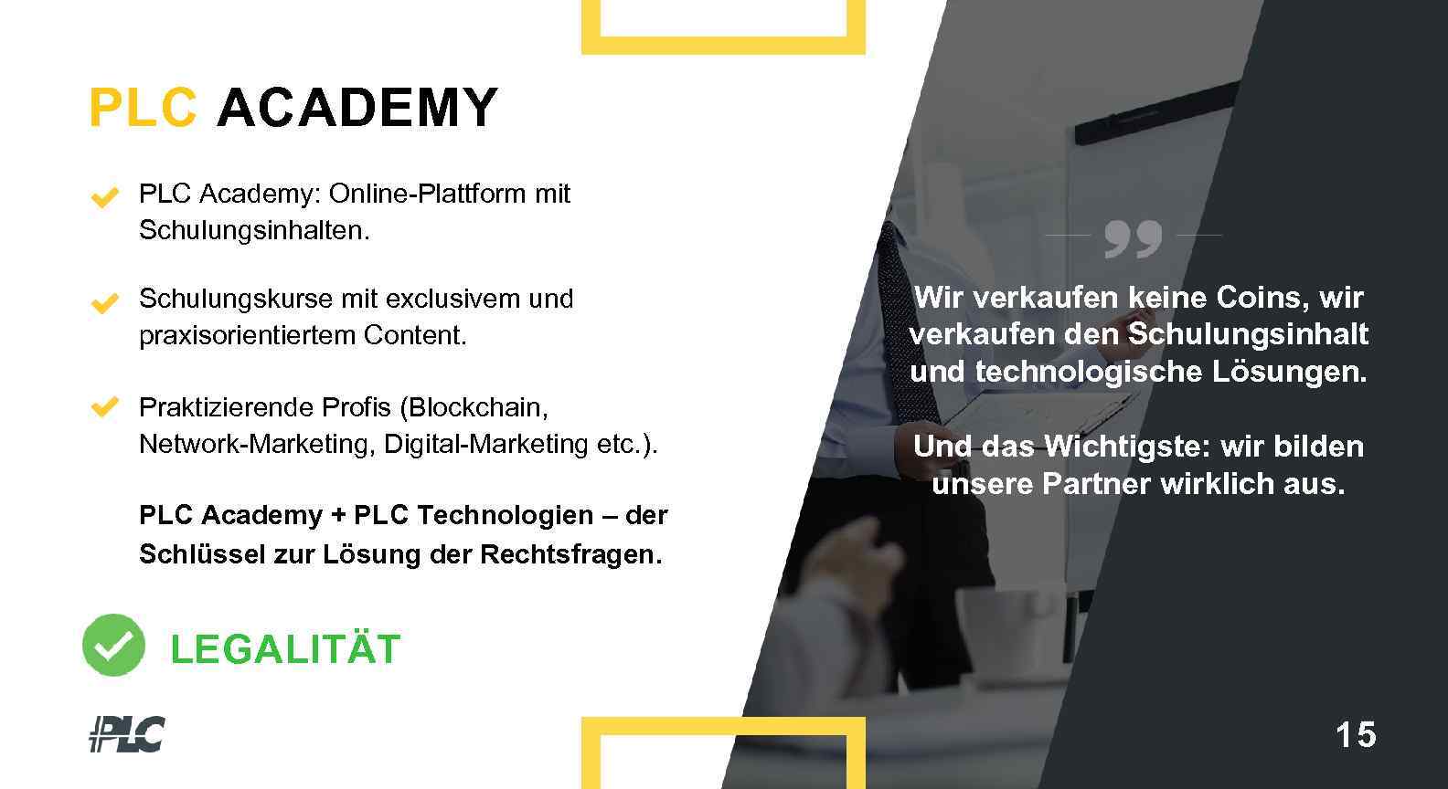 PLC ACADEMY PLC Academy: Online-Plattform mit Schulungsinhalten. Schulungskurse mit exclusivem und praxisorientiertem Content. Praktizierende
