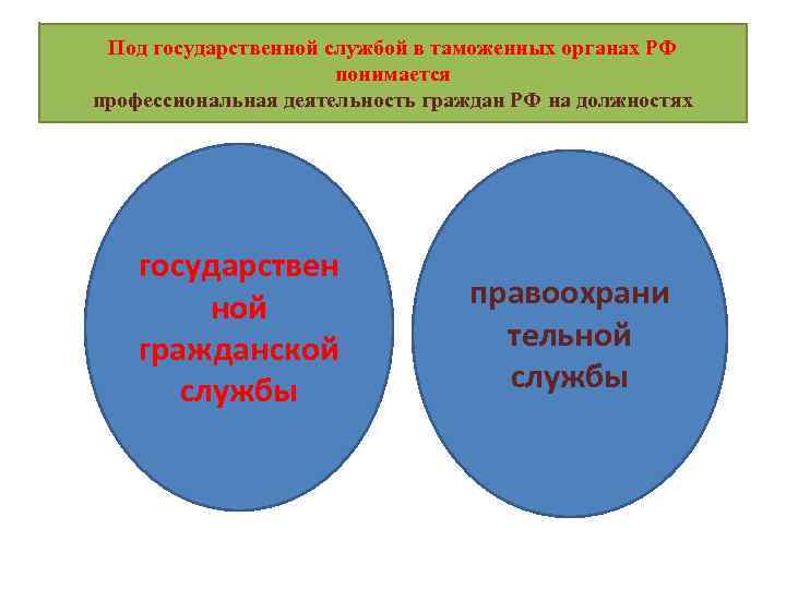 Под государственной службой в таможенных органах РФ понимается профессиональная деятельность граждан РФ на должностях