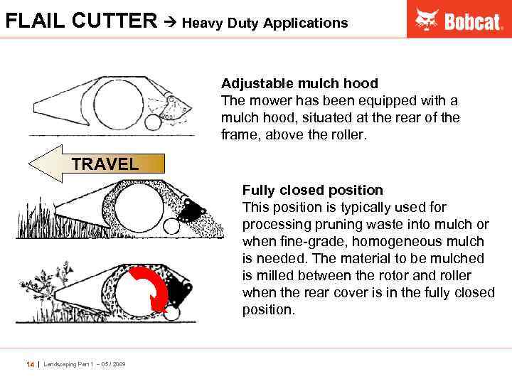 FLAIL CUTTER Heavy Duty Applications Adjustable mulch hood The mower has been equipped with