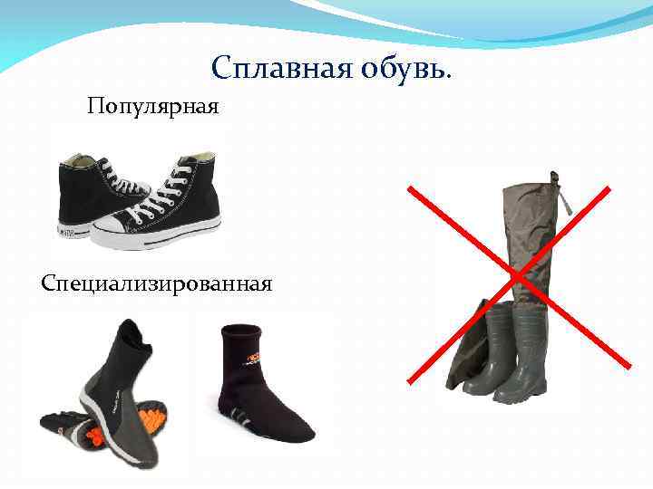 Сплавная обувь. Популярная Специализированная 