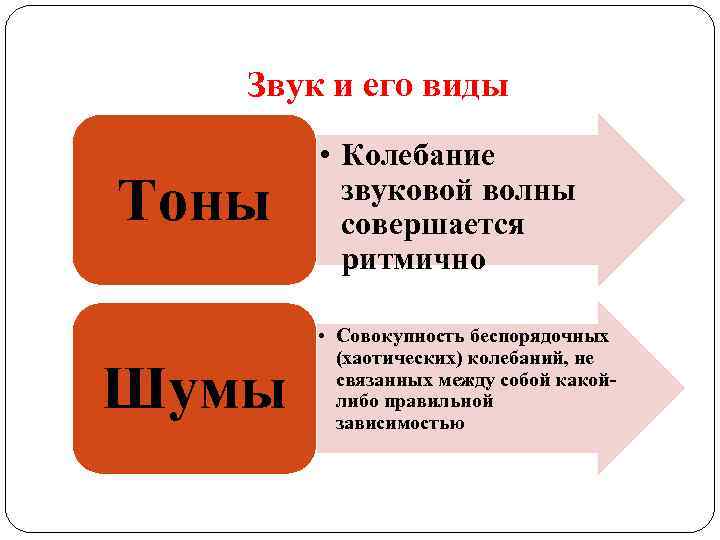 Звук и его виды Тоны Шумы • Колебание звуковой волны совершается ритмично • Совокупность