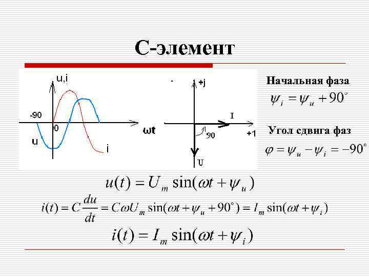 C-элемент Начальная фаза Угол сдвига фаз 