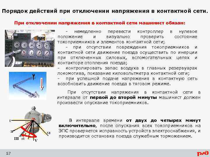 Порядок действий при отключении напряжения в контактной сети. При отключении напряжения в контактной сети