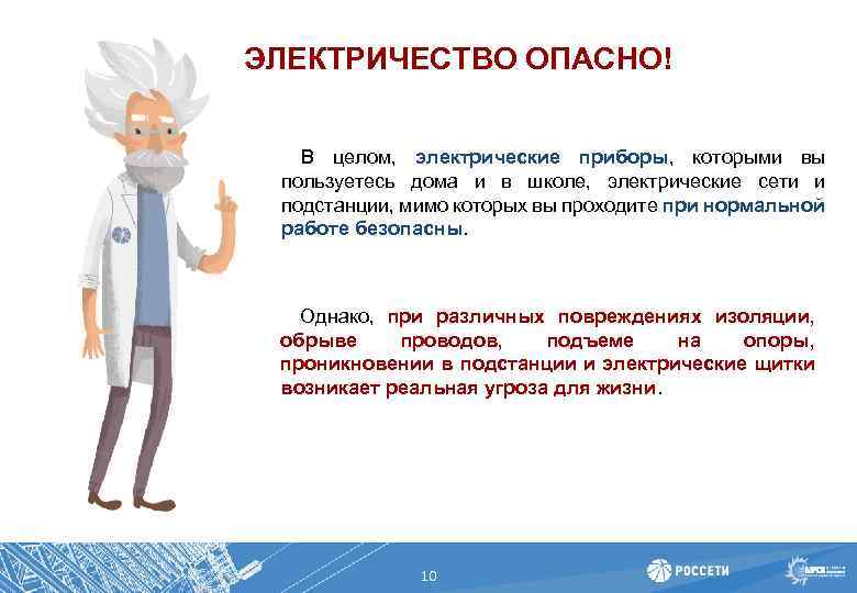  ЭЛЕКТРИЧЕСТВО ОПАСНО! В целом, электрические приборы, которыми вы пользуетесь дома и в школе,