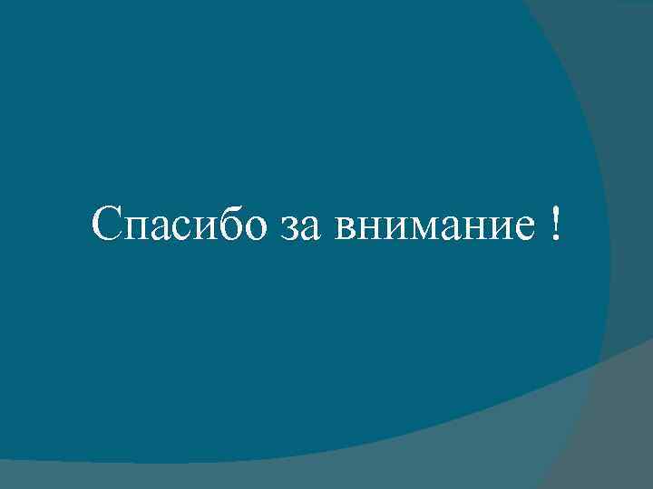 Спасибо за внимание ! 