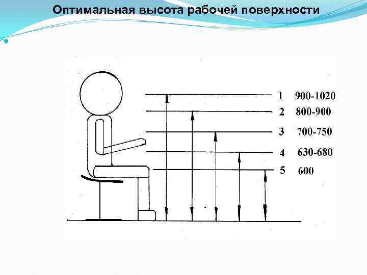 Оптимальная высота рабочей поверхности 