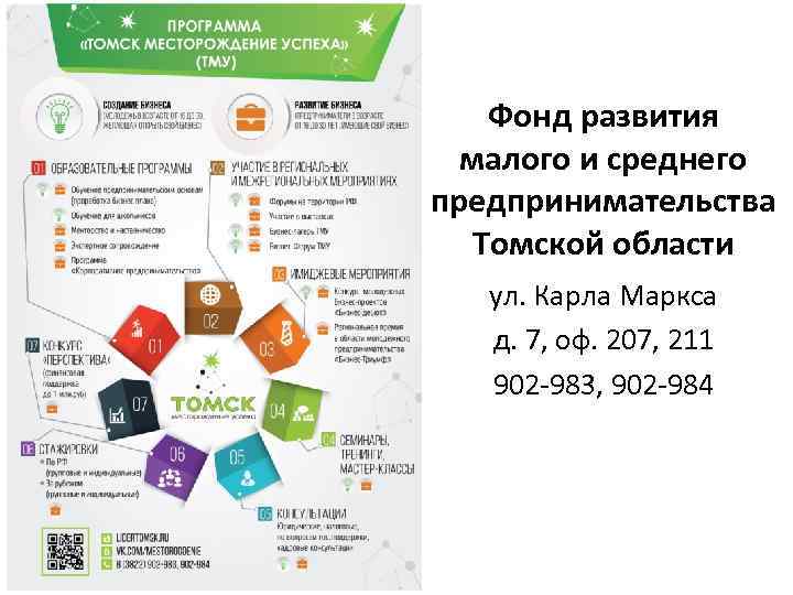 Фонд развития малого и среднего предпринимательства Томской области ул. Карла Маркса д. 7, оф.