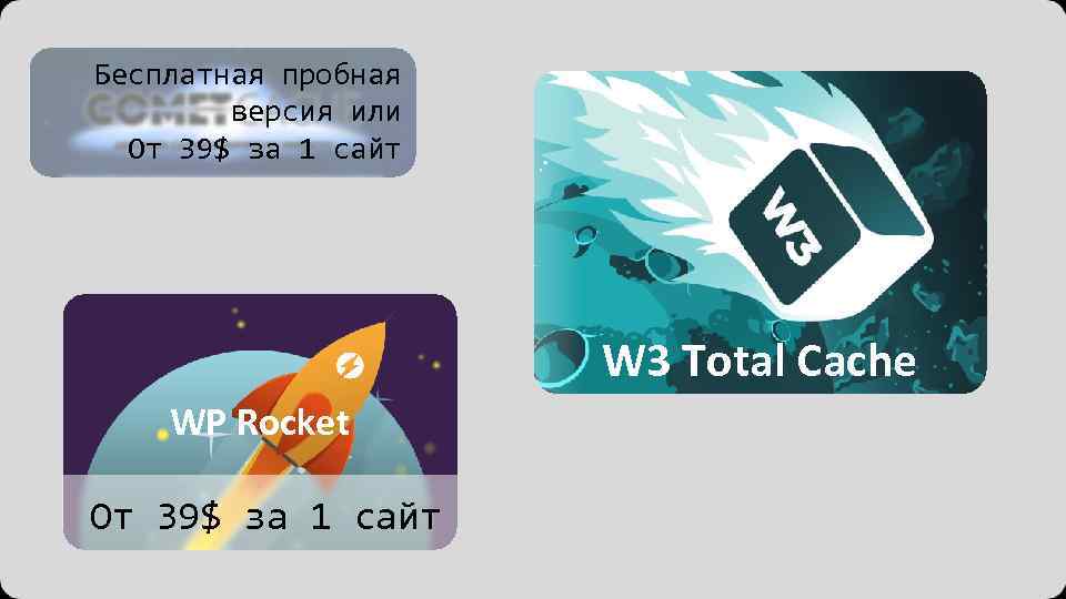 Бесплатная пробная версия или От 39$ за 1 сайт W 3 Total Cache WP