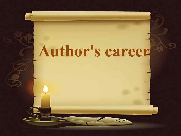 Author's career 